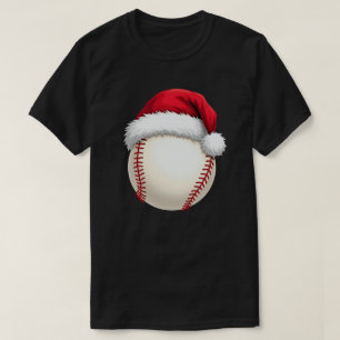 T-shirt Noël Baseball Santa Hat Funny Sport Noël