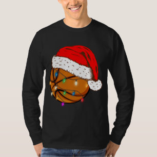 T-shirt Noël Basketball Santa Hat Funny Sport Noël