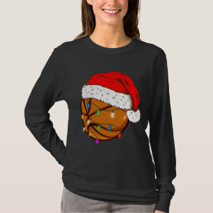 T-shirt Noël Basketball Santa Hat Funny Sport Noël