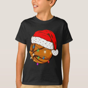 T-shirt Noël Basketball Santa Hat Funny Sport Noël