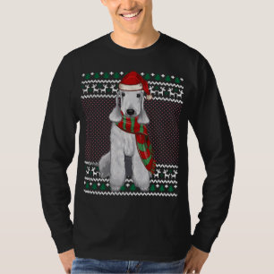 T-shirt Noël Bedlington Terrier Chien Santa Hat Moche Noël