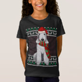 T-Shirt Noël Bedlington Terrier Chien Santa Hat Moche Noël (Devant)