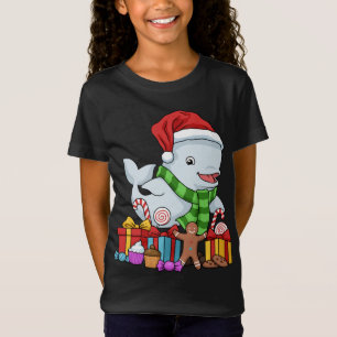 T-Shirt Noël Beluga Whale Cadeaux Enfants Noël Beluga