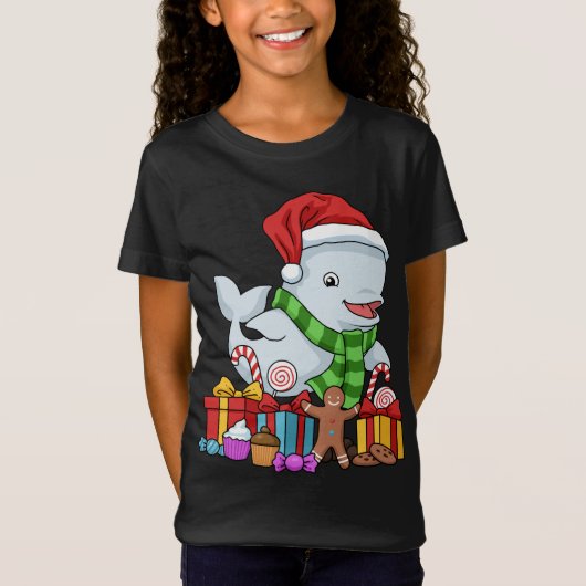 T-Shirt Noël Beluga Whale Cadeaux Enfants Noël Beluga (Devant)