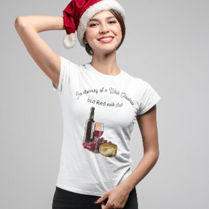 T-shirt Noël blanc mais le rouge fera l'affaire Funny