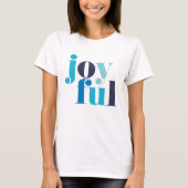 T-shirt Noël bleu hiver "Joyeux" (Devant)