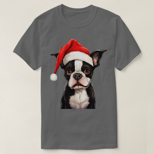 T-shirt Noël Boston Terrier (Design devant)