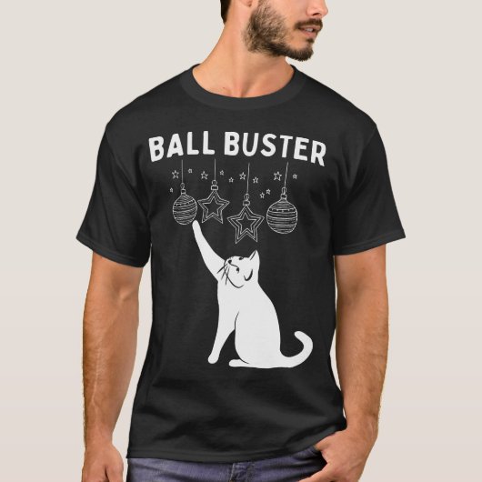 T-shirt Noël Boule de chat Buster Noël Ornements Drôle (Devant)