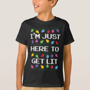 T-shirt Noël branché Je suis juste ici pour obtenir Noël l