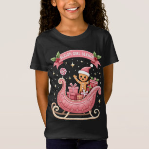 T-Shirt Noël Candy Sleigh Girl Gingerbread Fête