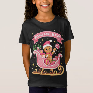 T-Shirt Noël Candy Sleigh Girl Gingerbread Fête