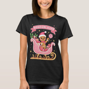 T-shirt Noël Candy Sleigh Girl Gingerbread Fête