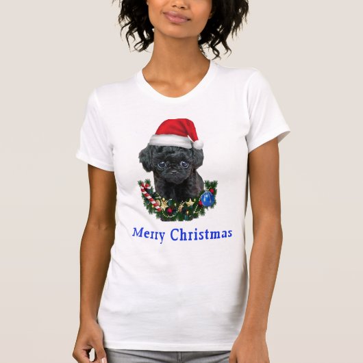 T-shirt Noël caniche (Devant)