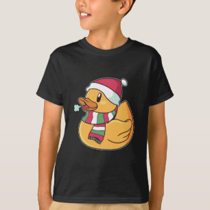 T-shirt Noël Caoutchouc Canard Santa Chapeau Cadeau Pour L