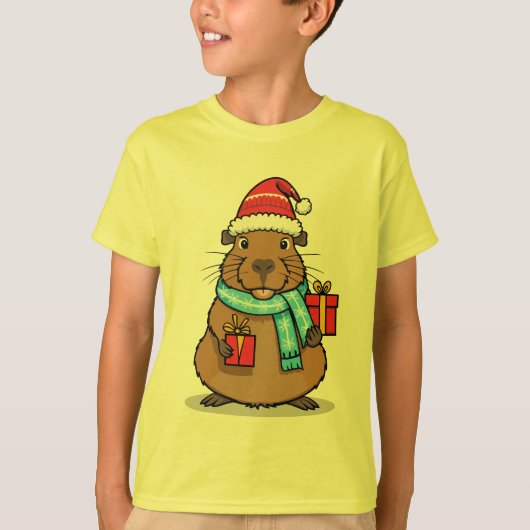 T-shirt Noël Capybara (Devant)
