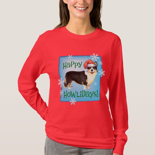 T-shirt Noël Cardigan Welsh Corgi (Devant)