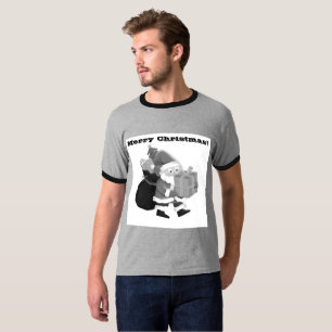 T-shirt Noël Célébration des souhaits Ringer imprimé