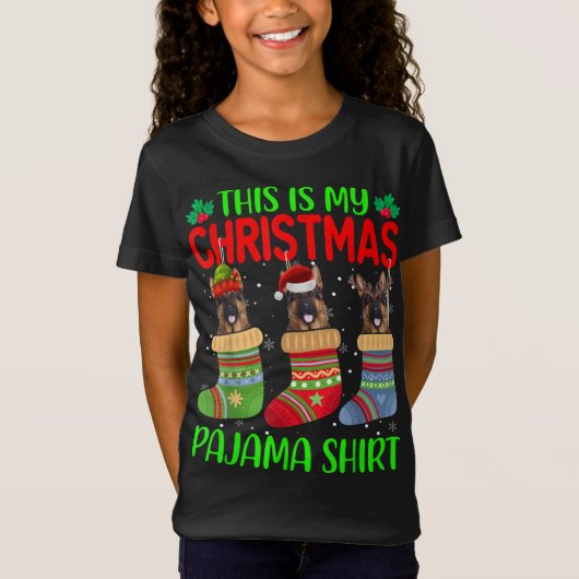 T-Shirt Noël C'Est Mon Pyjama De Noël Berger Allemand D (Devant)