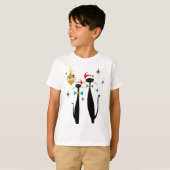 T-shirt Noël Chat Cool Rétro Milieu Siècle Moderne  (Devant entier)
