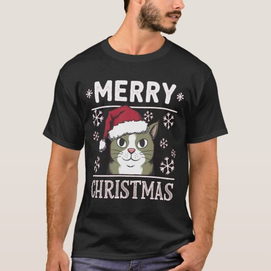 T-shirt Noël Chat Joyeux Noël (Devant)
