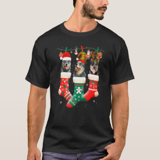 T-shirt Noël Chaussette de Bétail Australien de Noël Renne