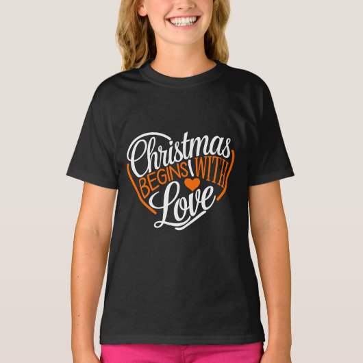 T-shirt Noël Commence Avec Amour Art numérique Design (Devant)