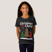 T-Shirt Noël Commence Avec Christ Buffalo Plaid Jaguar (Devant entier)