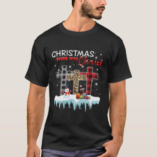 T-shirt Noël Commence Avec Christ Tee Dachshund Christi