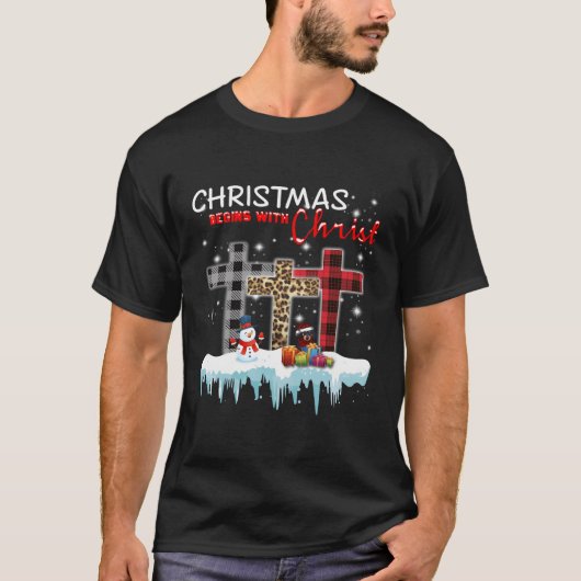 T-shirt Noël Commence Avec Christ Tee Dachshund Christi (Devant)