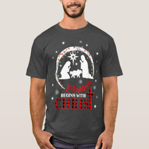 T-shirt Noël commence avec le Christ Jésus-Christ Fidèle