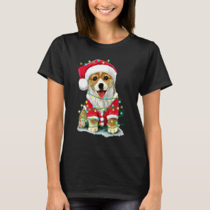 T-shirt Noël Corgi Lights Père Noël Pour Hommes Femmes Gar