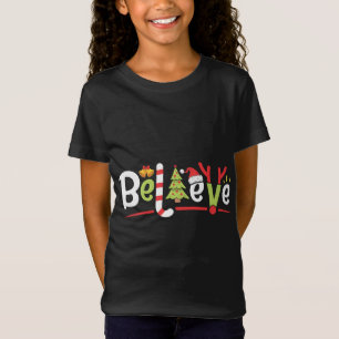 T-Shirt Noël Croire Santa Hat Xmas Arbre Antlers