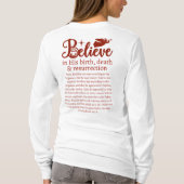 T-shirt Noël Croyez Jésus Nativité Blanc Rouge Script (Dos)