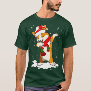 T-shirt Noël Dabbing Corgi Santa Chapeau pour garçons Homm