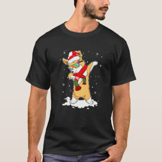 T-shirt Noël Dabbing Corgi Santa Chapeau pour garçons Homm
