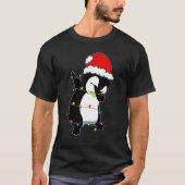 T-shirt Noël Dabbing Penguin Lights Santa Hat Pour Enfant (Devant)