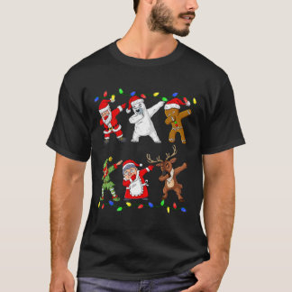 T-shirt Noël Dabbing Père Noël Elf Et Amis Garçons Enfants