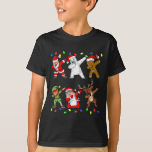 T-shirt Noël Dabbing Père Noël Elf Et Amis Garçons Enfants