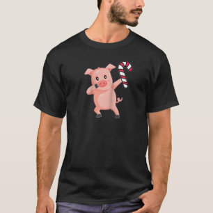 T-shirt Noël Dabbing Pig Hog Sucre de canne Danse Cadeau R