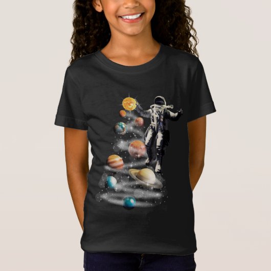T-Shirt Noël dans le système solaire spatial L'astronaute  (Devant)