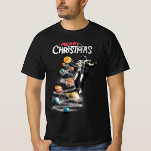 T-shirt Noël dans le système solaire spatial L'astronaute