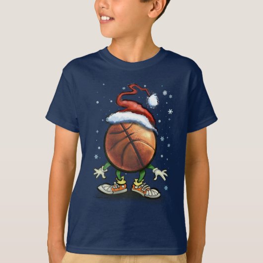 T-shirt Noël de basket-ball (Devant)