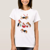 T-shirt Noël de beagle (Devant)
