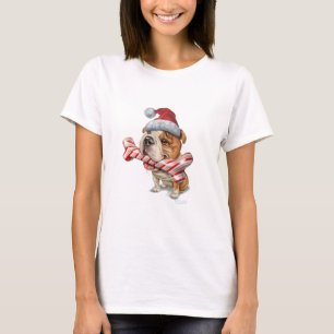 T-shirt Noël de bouledogue