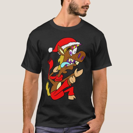T-shirt Noël de cheval (Devant)