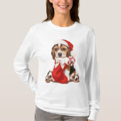 T-shirt Noël de chiot de beagle (Devant)