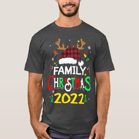 T-shirt Noël de famille 2022 Joyeux cadeau de Noël (Devant)