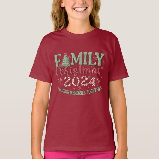 T-shirt Noël de famille 2024 (Devant)