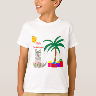 T-shirt Noël de Hawaïen de chien de berger de Germman