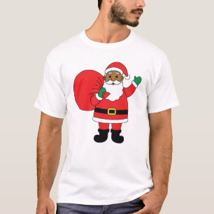 T-shirt Noël de la famille du Père Noël afro-américain